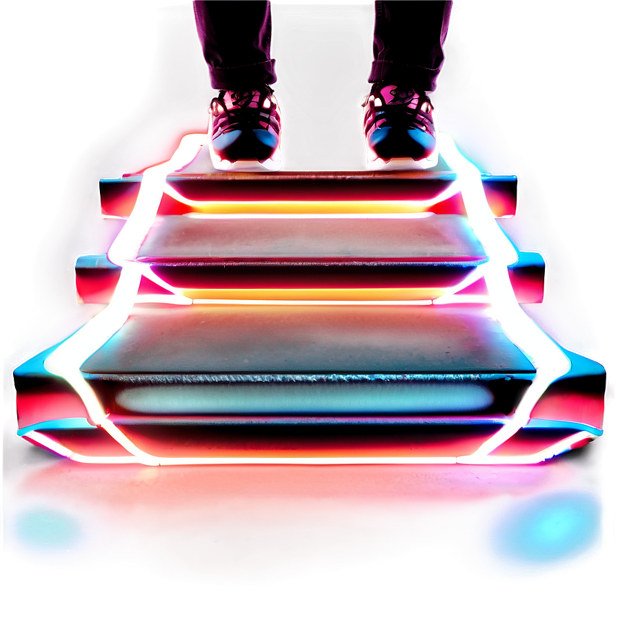 Glowing Neon Steps Png 42