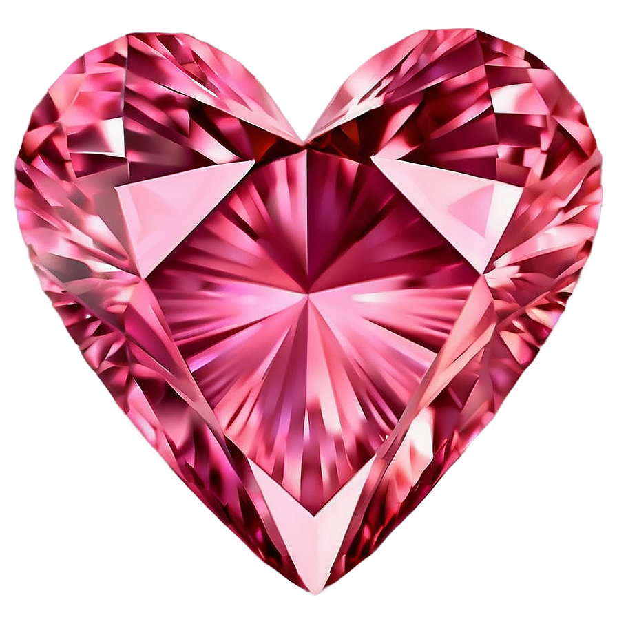 Glowing Pink Heart Diamond Png 06282024