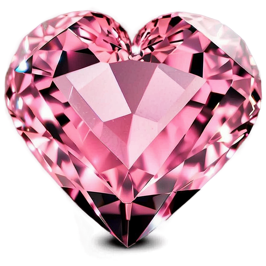 Glowing Pink Heart Diamond Png Tbi