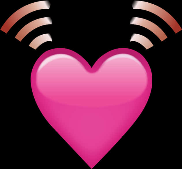 Glowing Pink Heart Wifi Signal