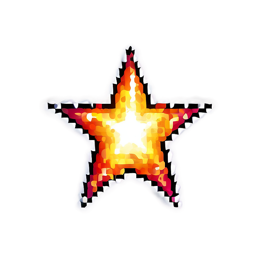 Glowing Pixel Star Emblem Png Src