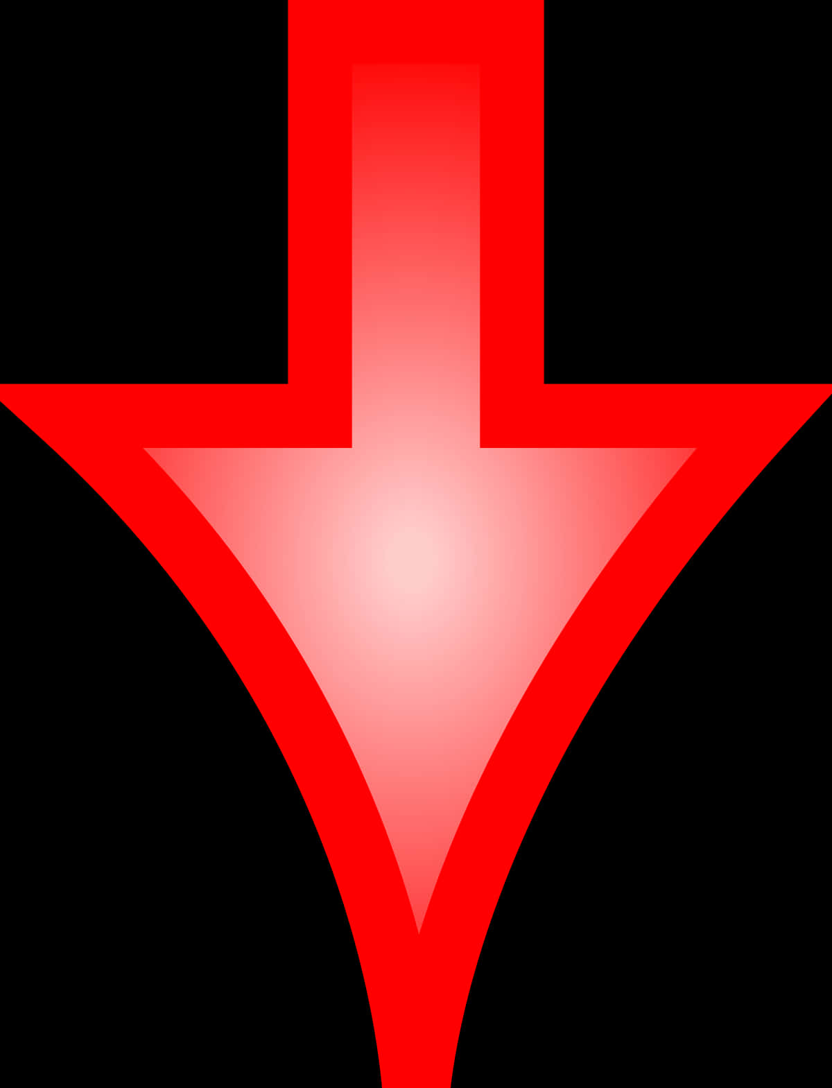 Glowing Red Arrow Graphic