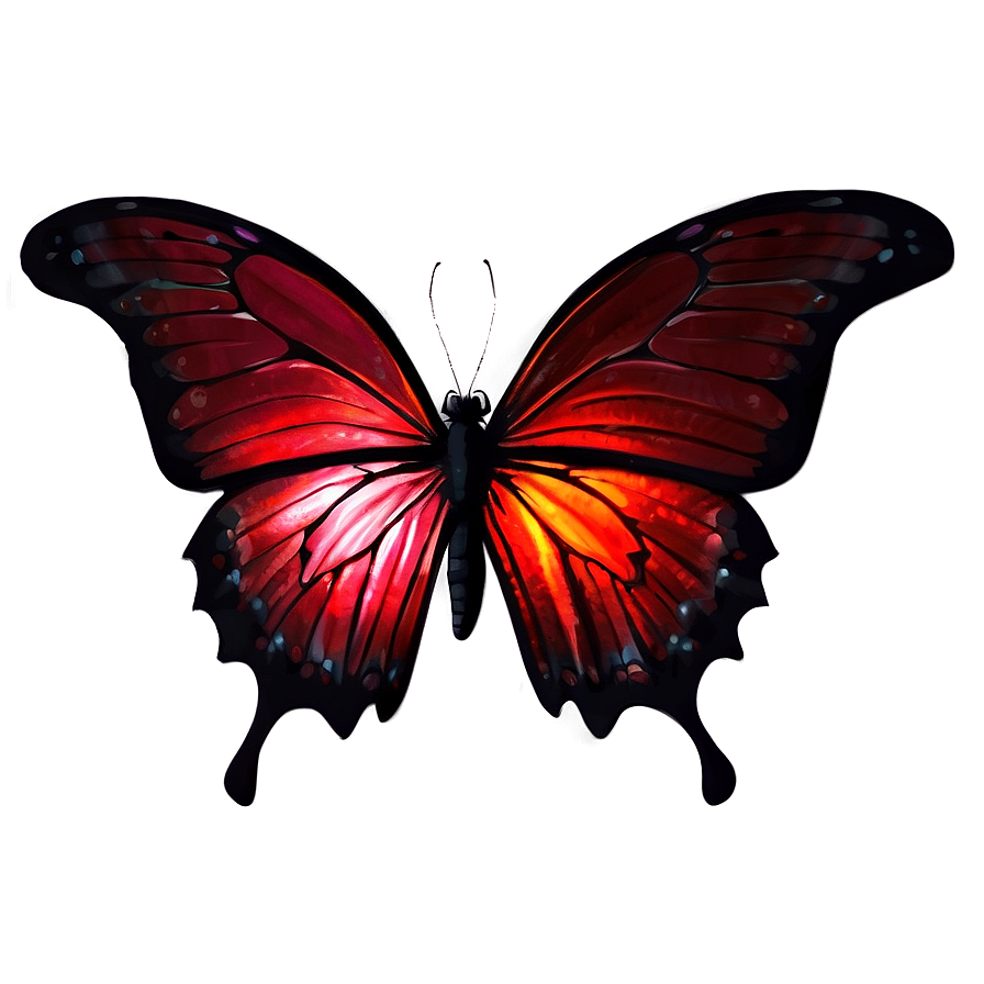 Glowing Red Butterfly Png Ccm66