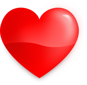 Glowing Red Heart Black Background