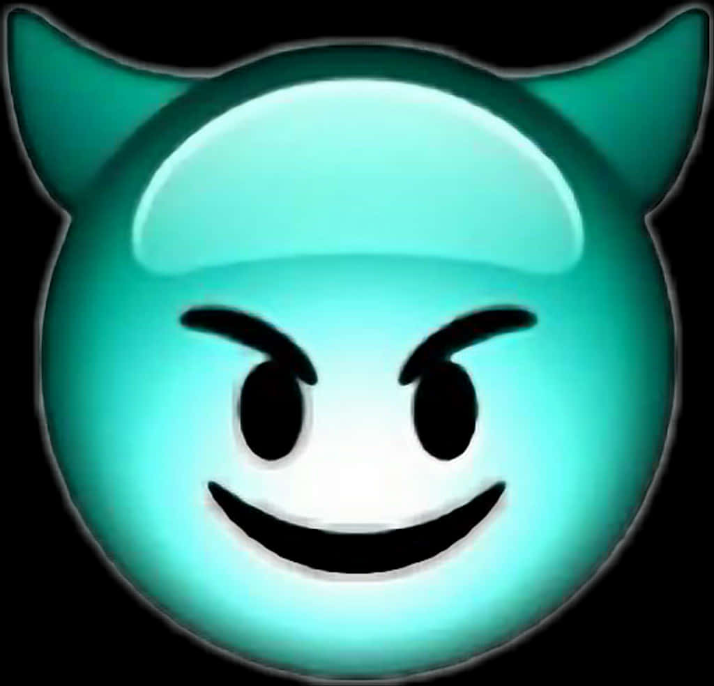 Glowing Teal Devil Emoji