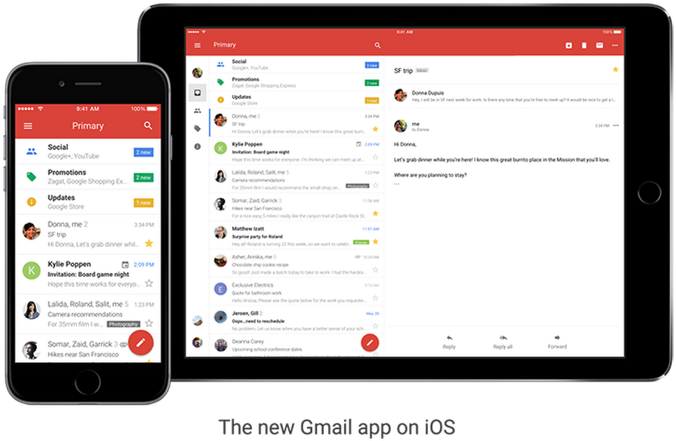 Gmail App Interfacei O S