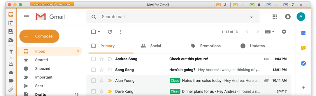 Gmail Inbox Interface Screenshot