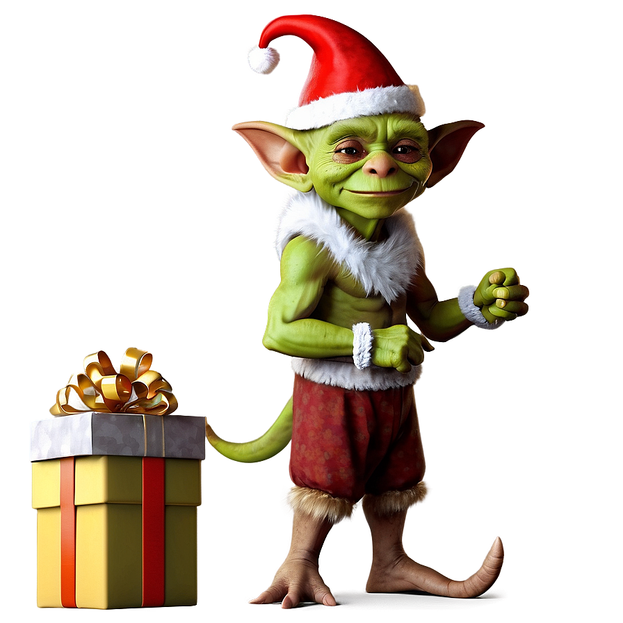 Goblin In Festive Outfit Png Shc3