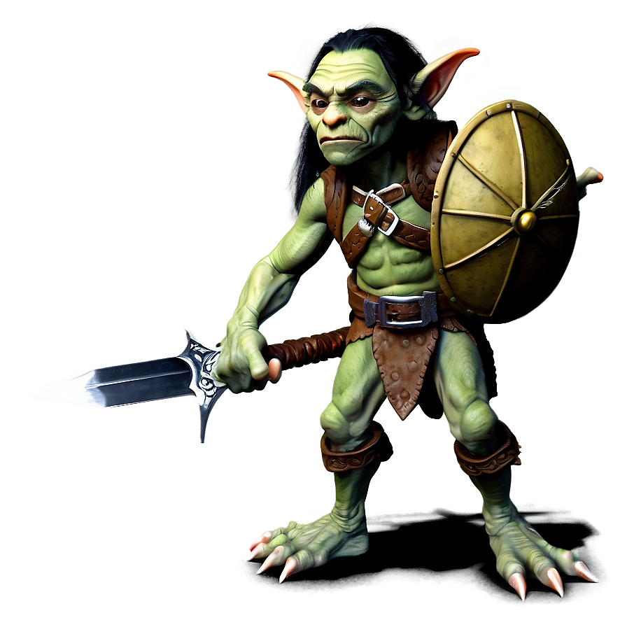 Goblin With Sword And Shield Png Psl34