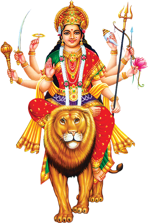 Goddess Durgaon Lion