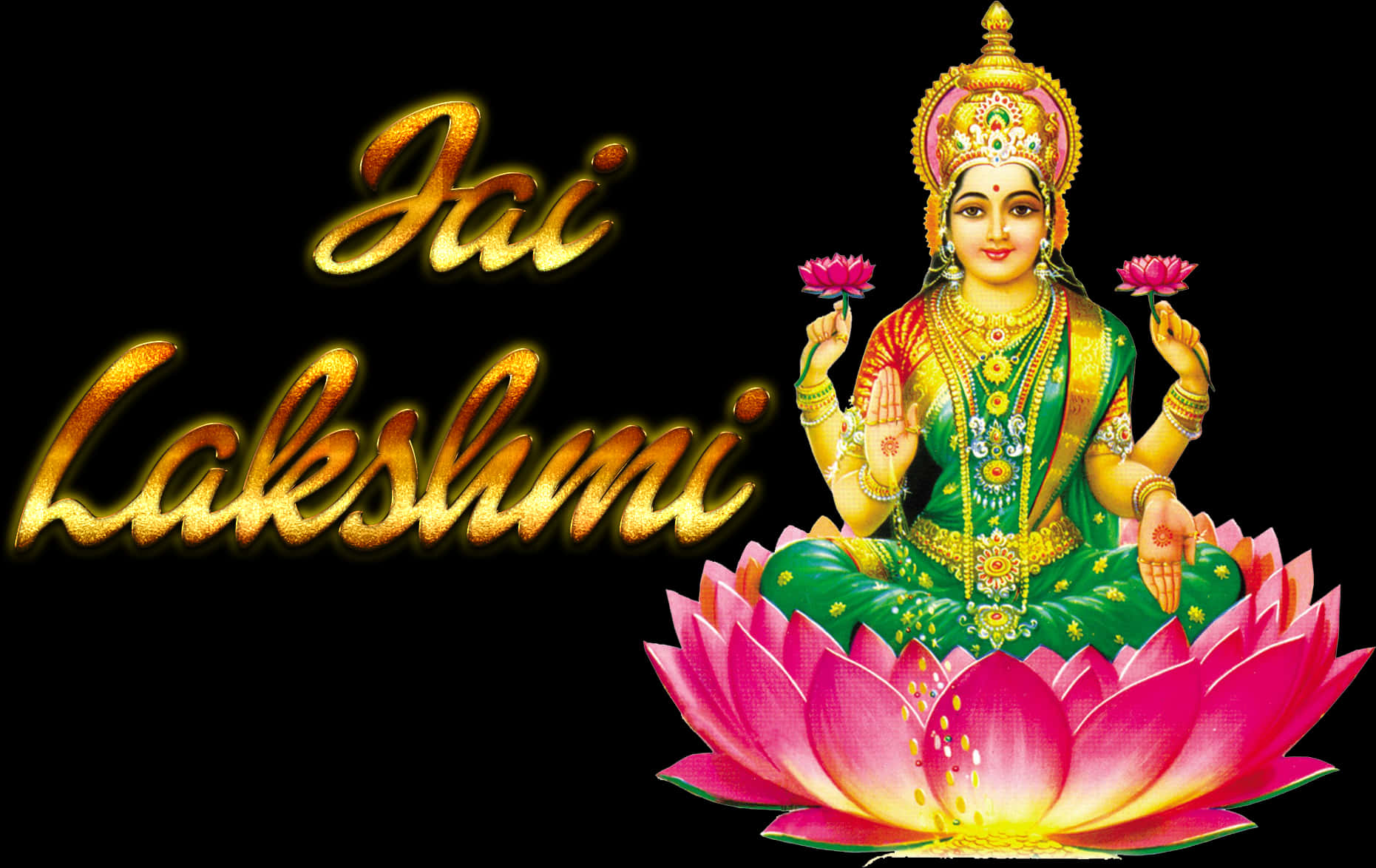 Goddess_ Lakshmi_on_ Lotus_ Flower