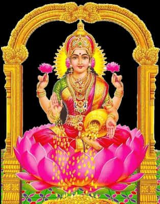 Goddess_ Lakshmi_on_ Lotus_ Flower