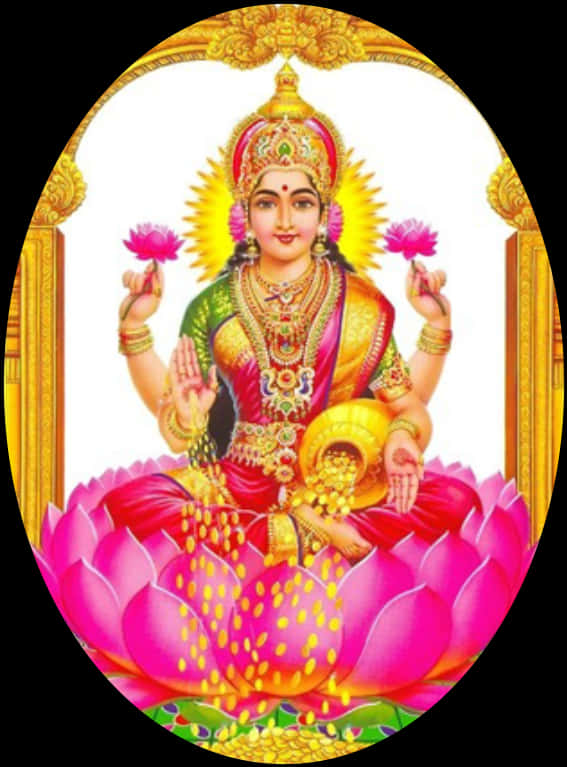 Goddess Lakshmi Seatedon Lotus