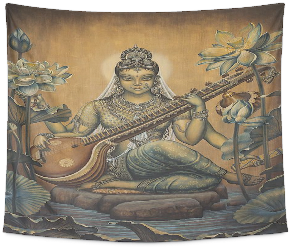 Goddess Saraswati Artistic Depiction