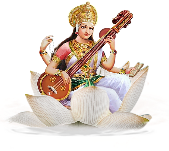 Goddess Saraswati Seatedon Lotus