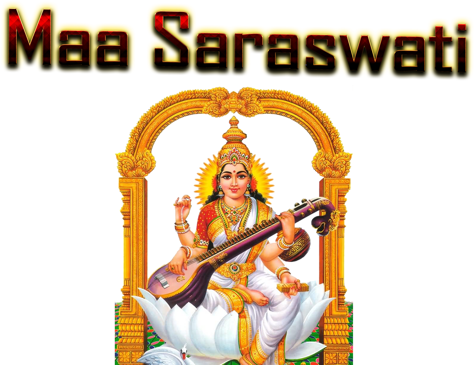 Goddess Saraswati Traditional Depiction