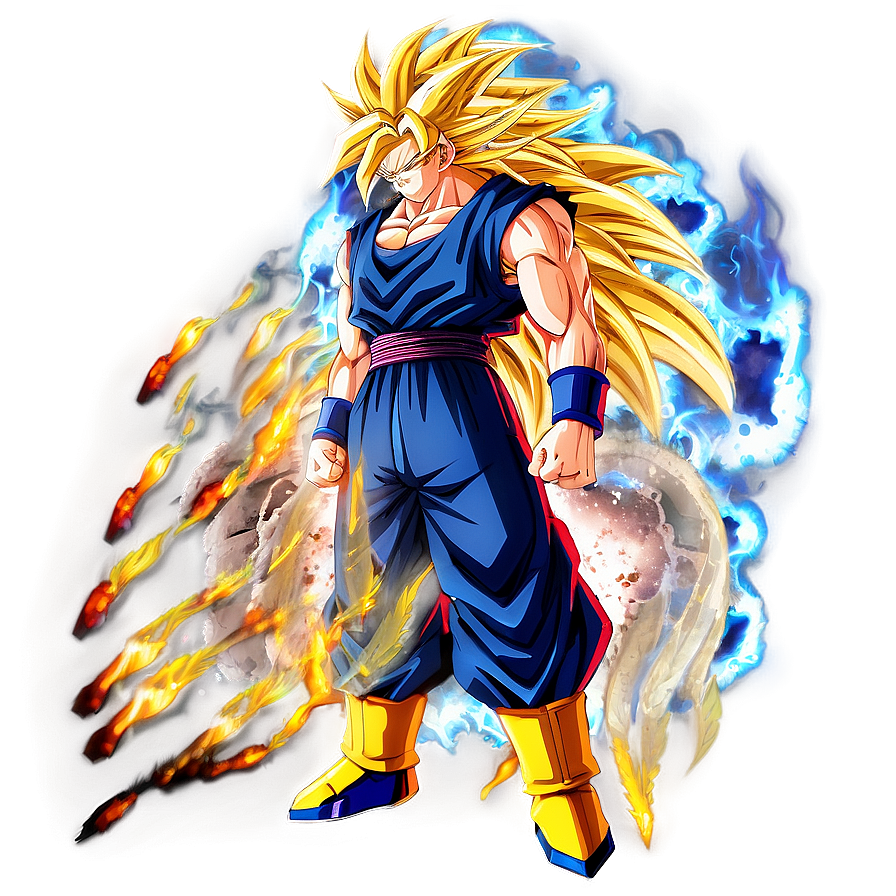 Goku Ssj3 Surrounded By Flames Png 53