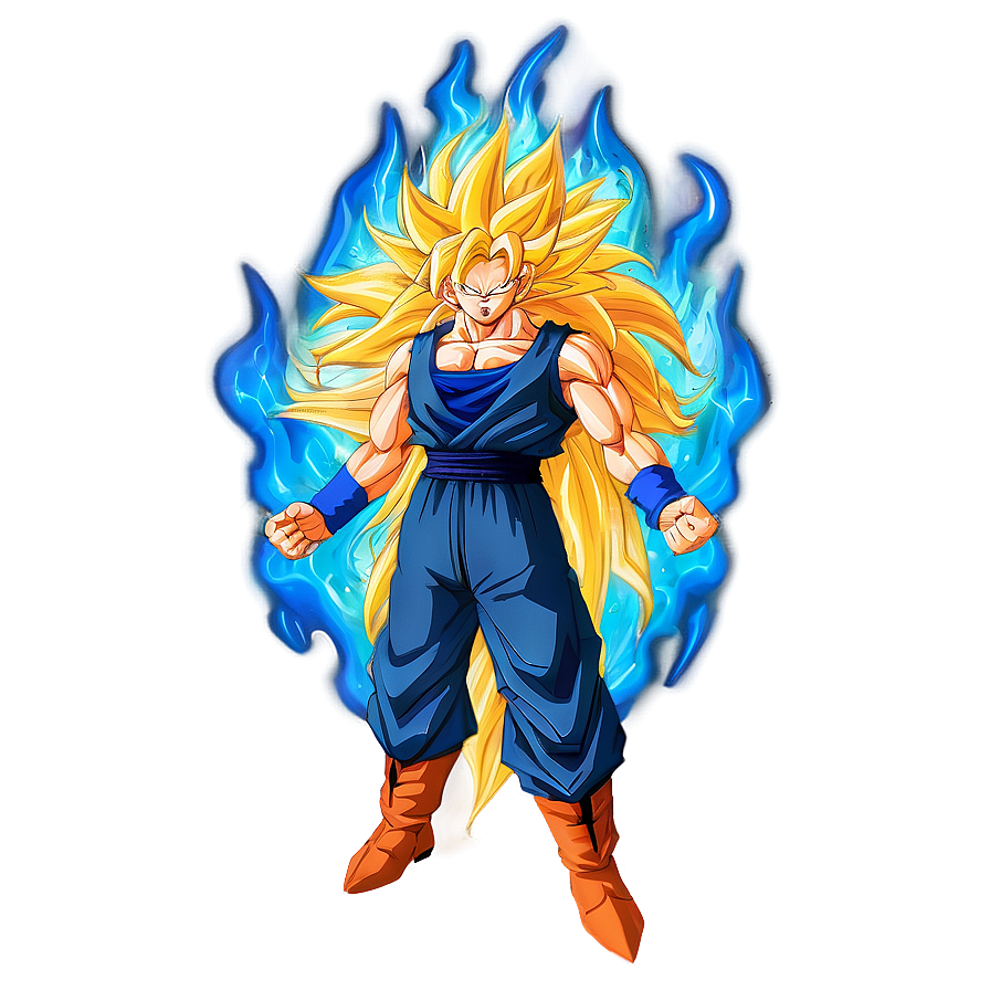 Goku Ssj3 Surrounded By Flames Png Xvv