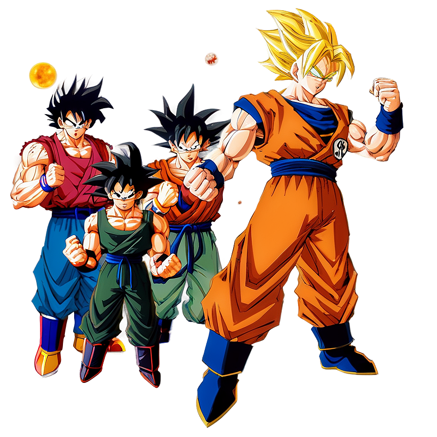 Goku With Z Fighters Group Png Nfm