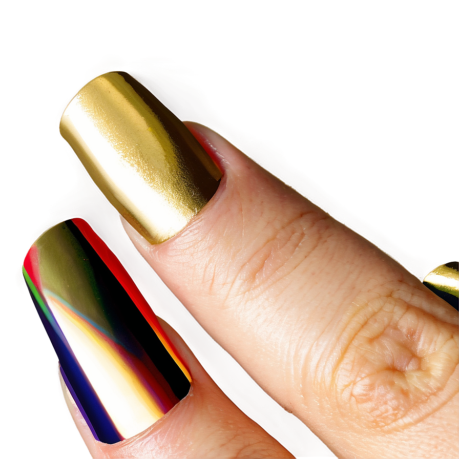 Gold Acrylic Nails Png 32