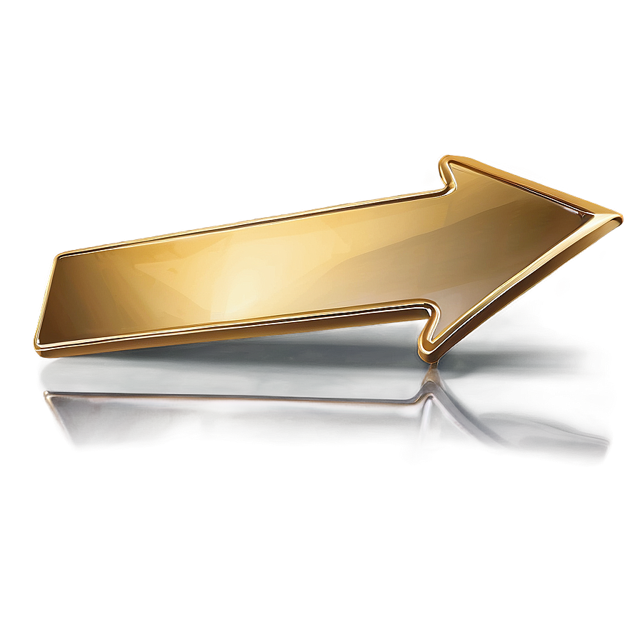 Gold Arrow With Reflective Surface Png Ayp99