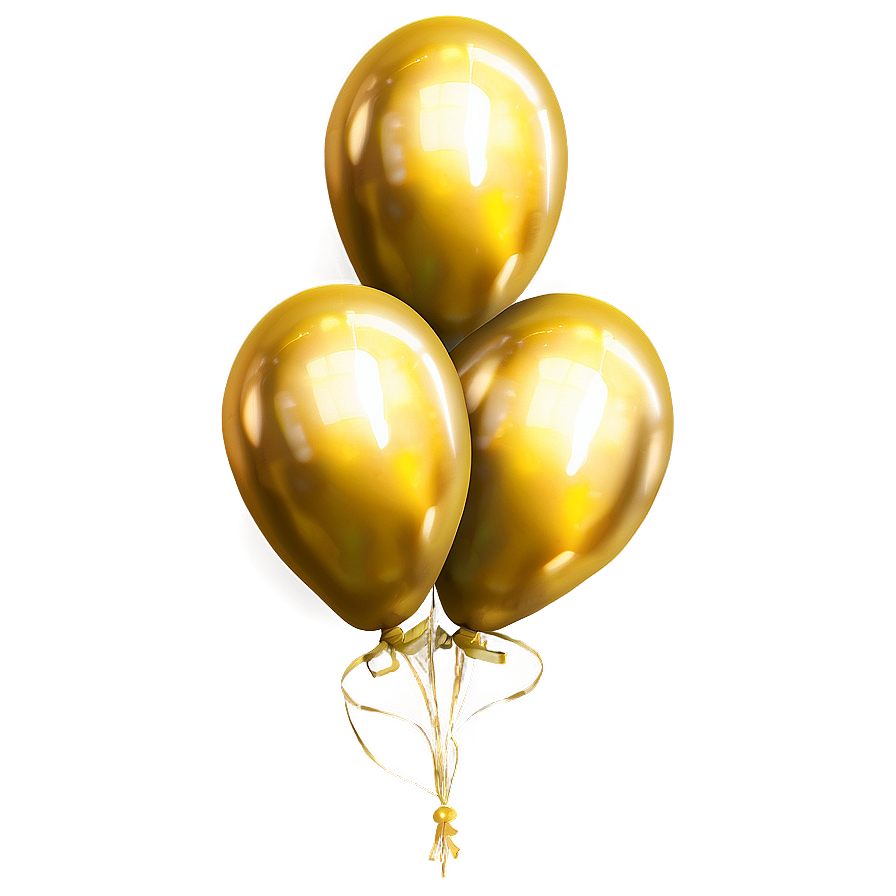 Gold Balloon Bunch Png 59