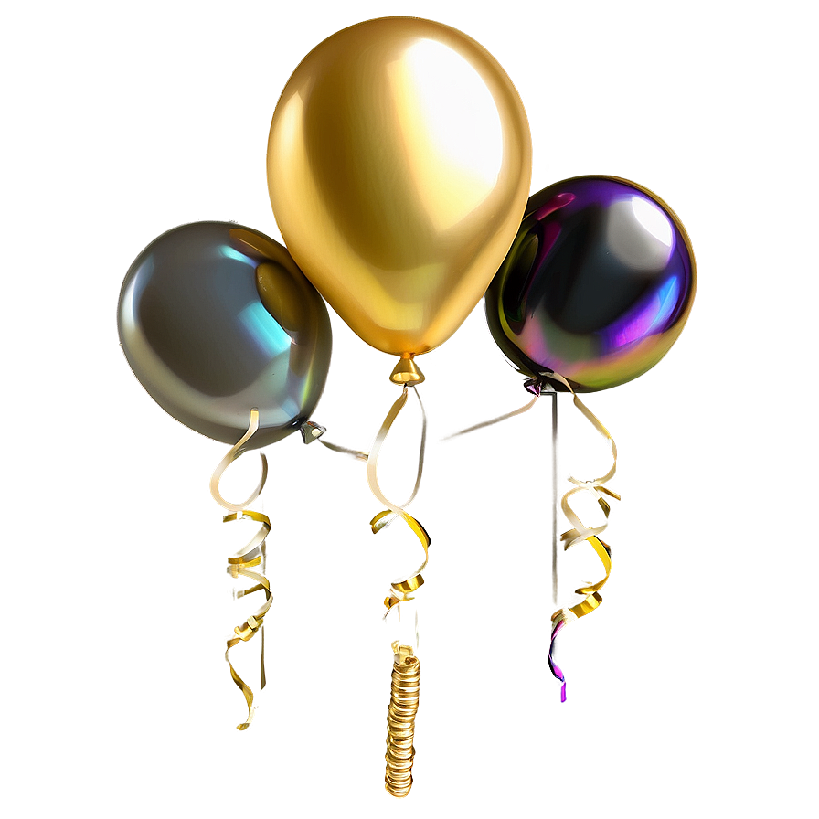 Gold Balloon Bunch Png Gun