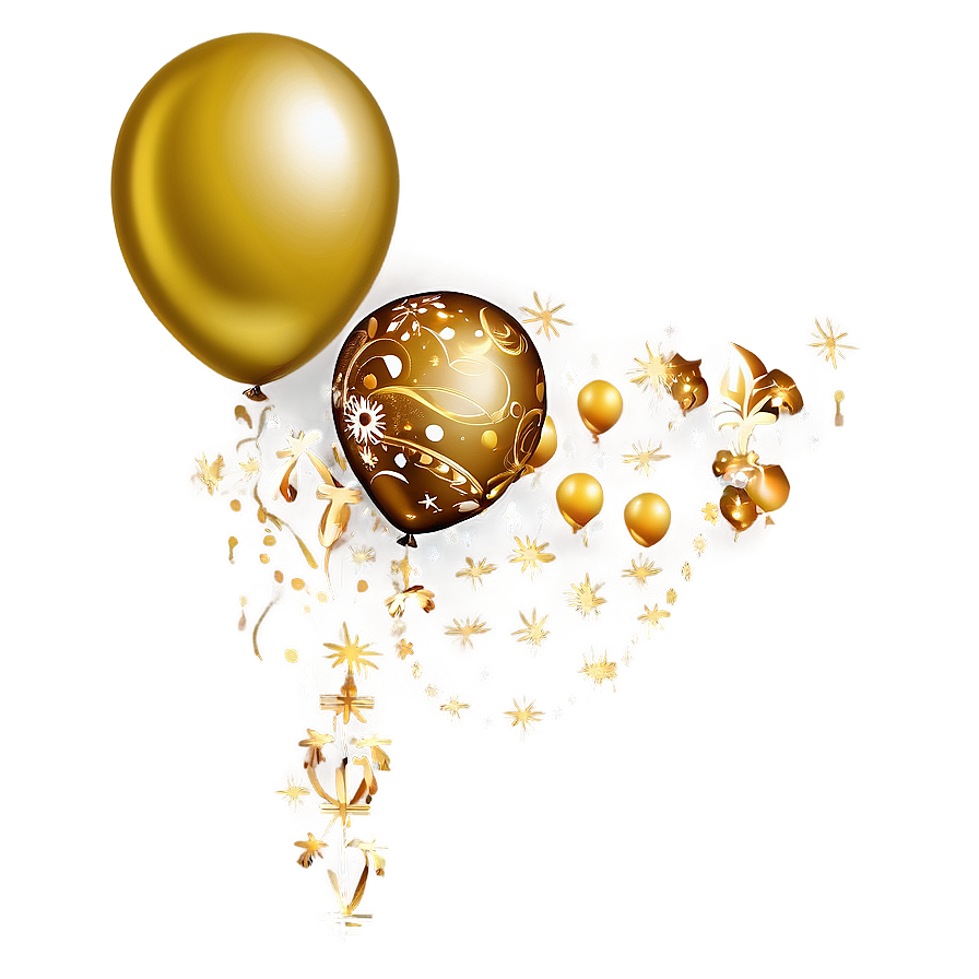 Gold Balloon Decoration Png Gxm