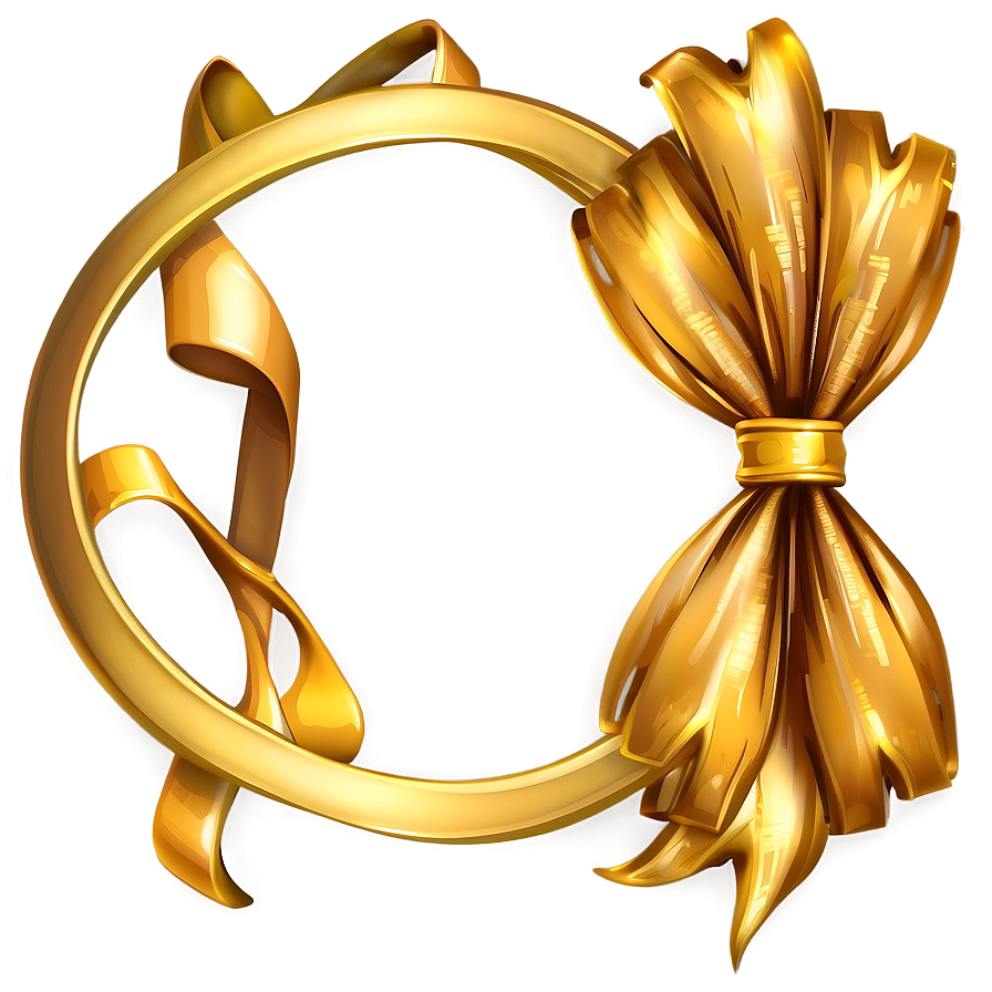 Gold Bow For Decoration Png Vmj