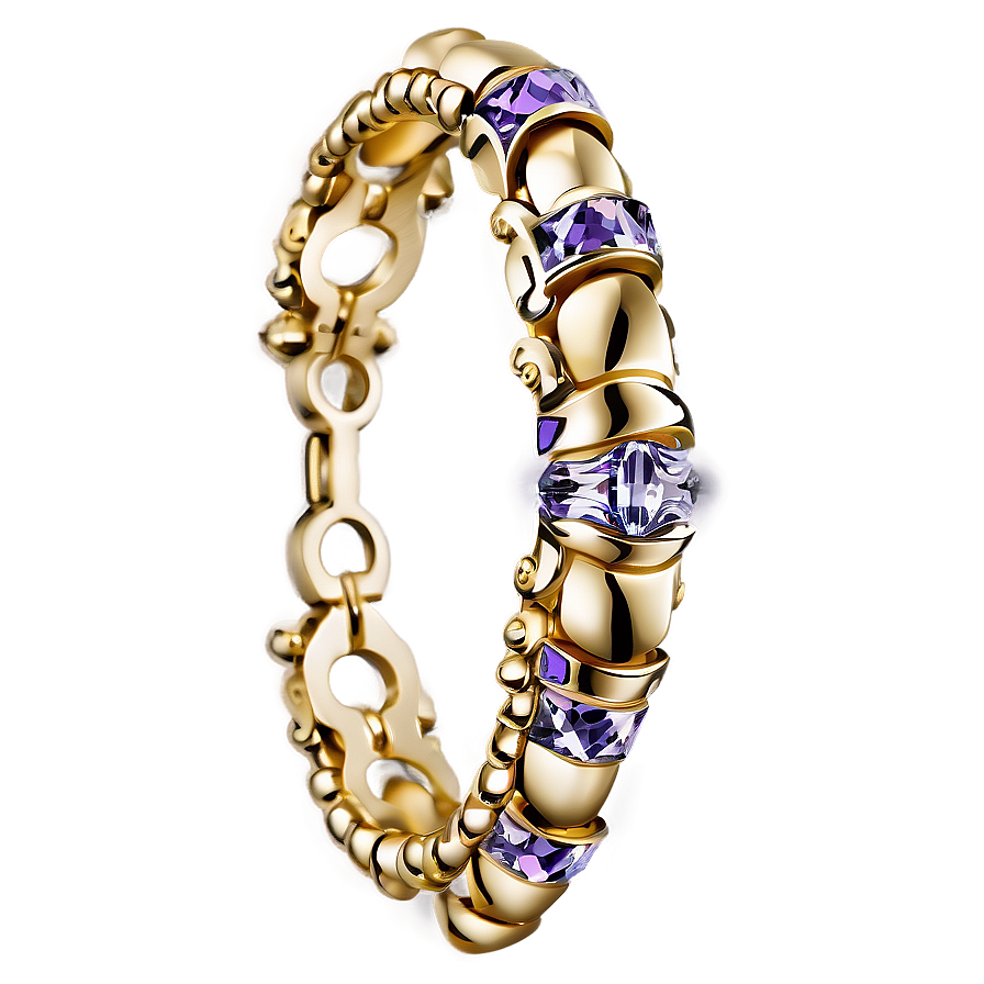 Gold Bracelet With Beads Png 06282024