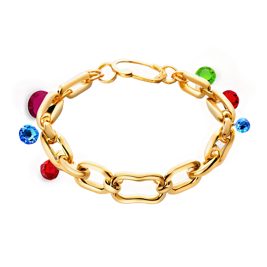 Gold Bracelet With Birthstones Png 06282024