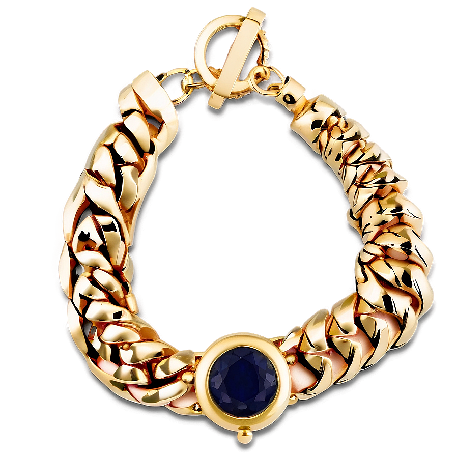 Gold Bracelet With Charms Png 06282024