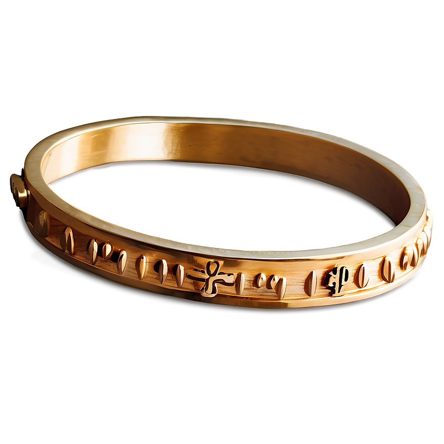 Gold Bracelet With Religious Symbols Png 06282024