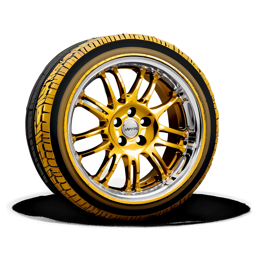 Gold Car Wheel Png 06122024