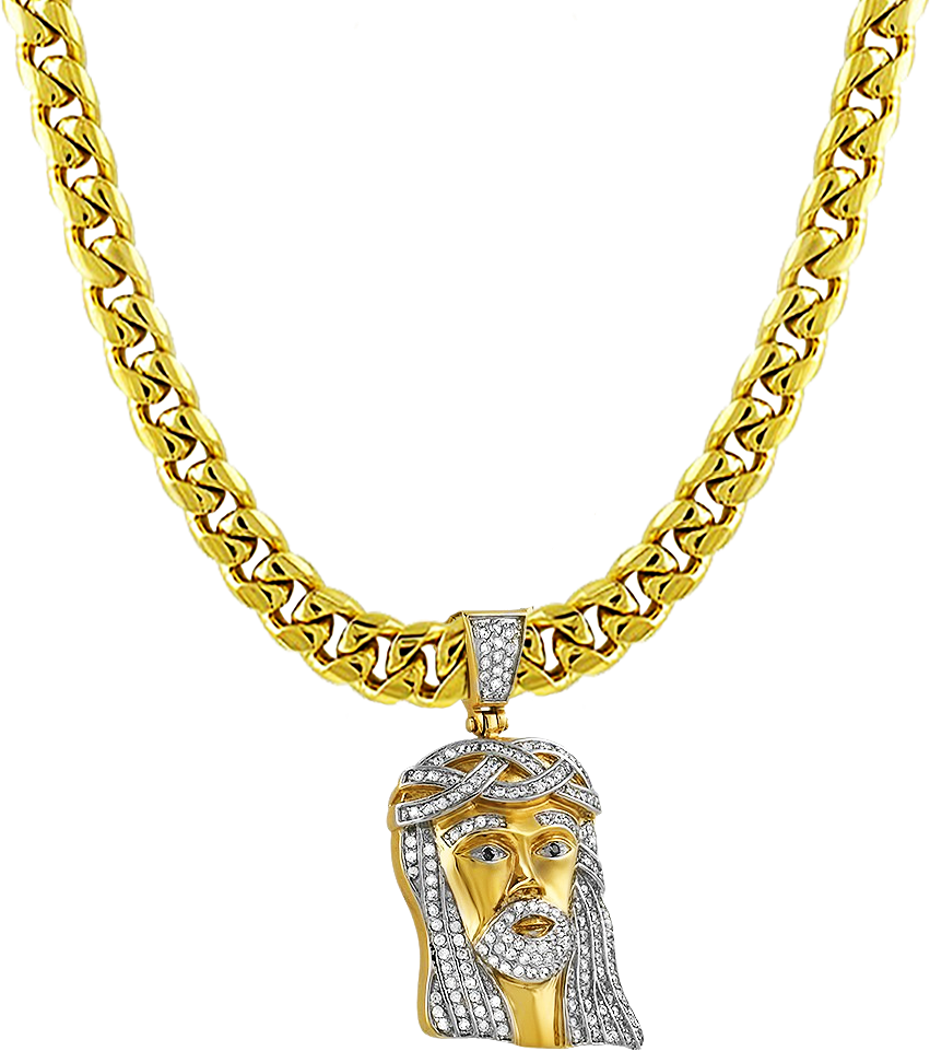 Gold Chain Jesus Pendant