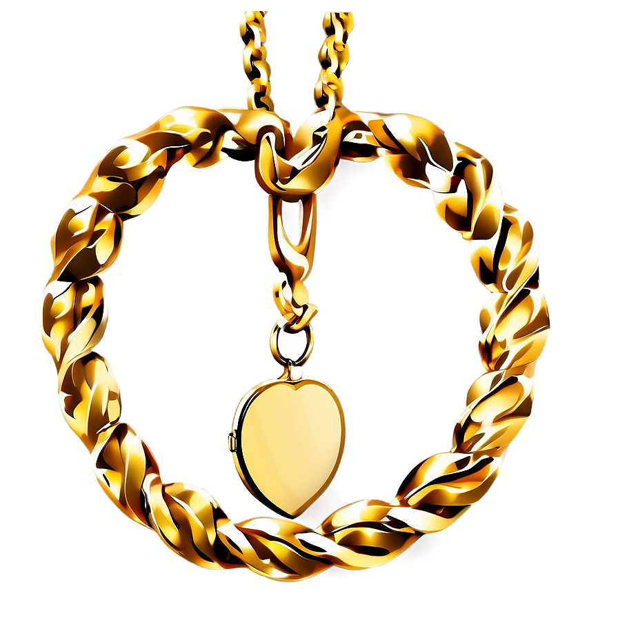 Gold Chain With Locket Png 05042024