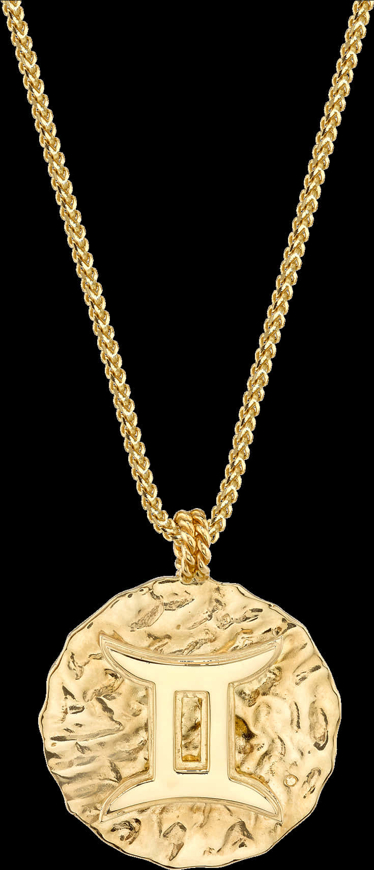 Gold Chainwith Textured Pendant