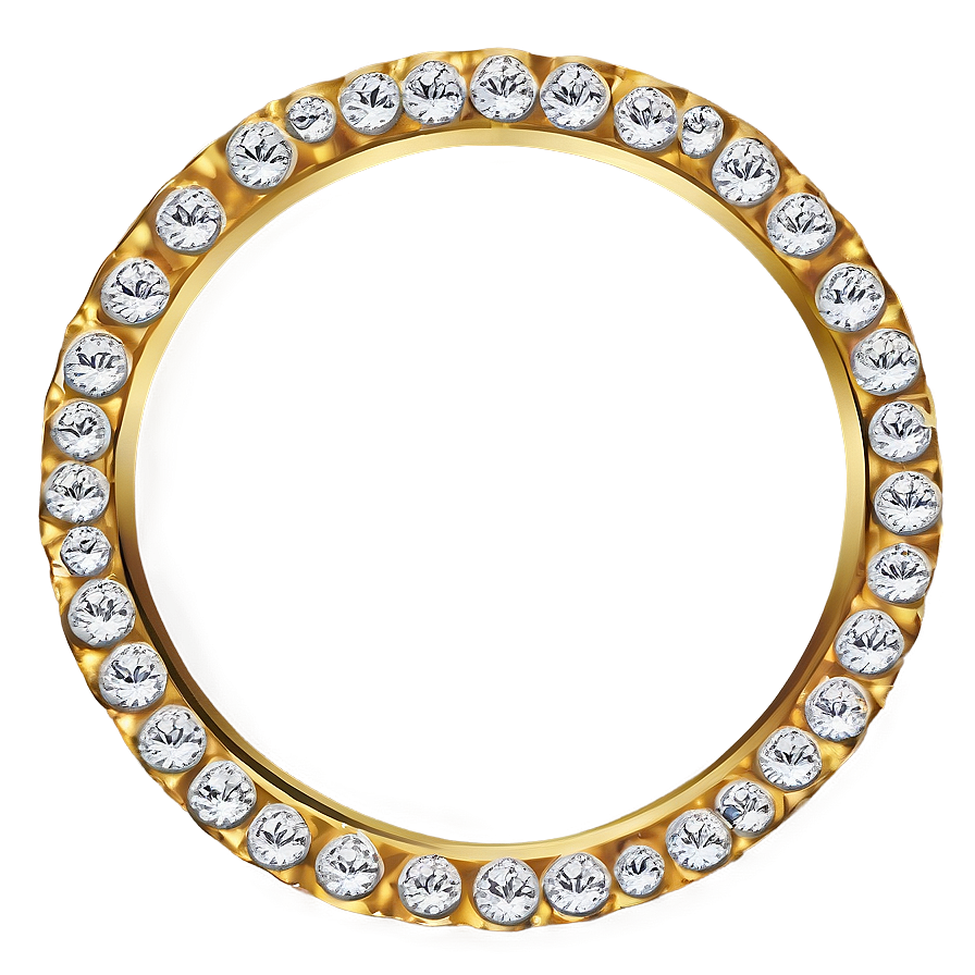 Gold Circle Frame With Diamonds Png 75