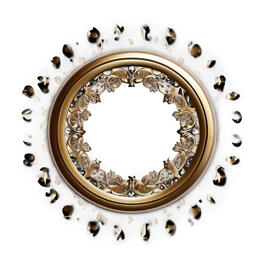 Gold Circle Frame With Lace Png 66