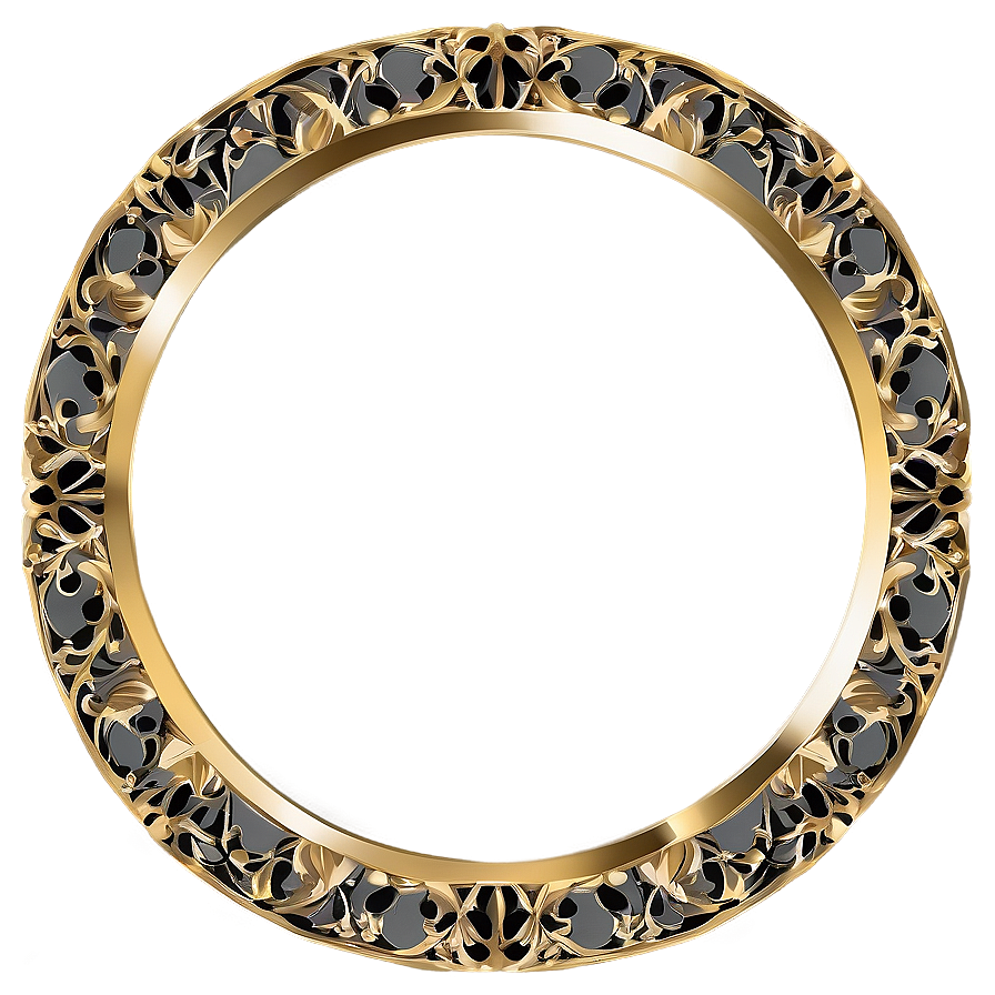 Gold Circle Frame With Lace Png Jtg22