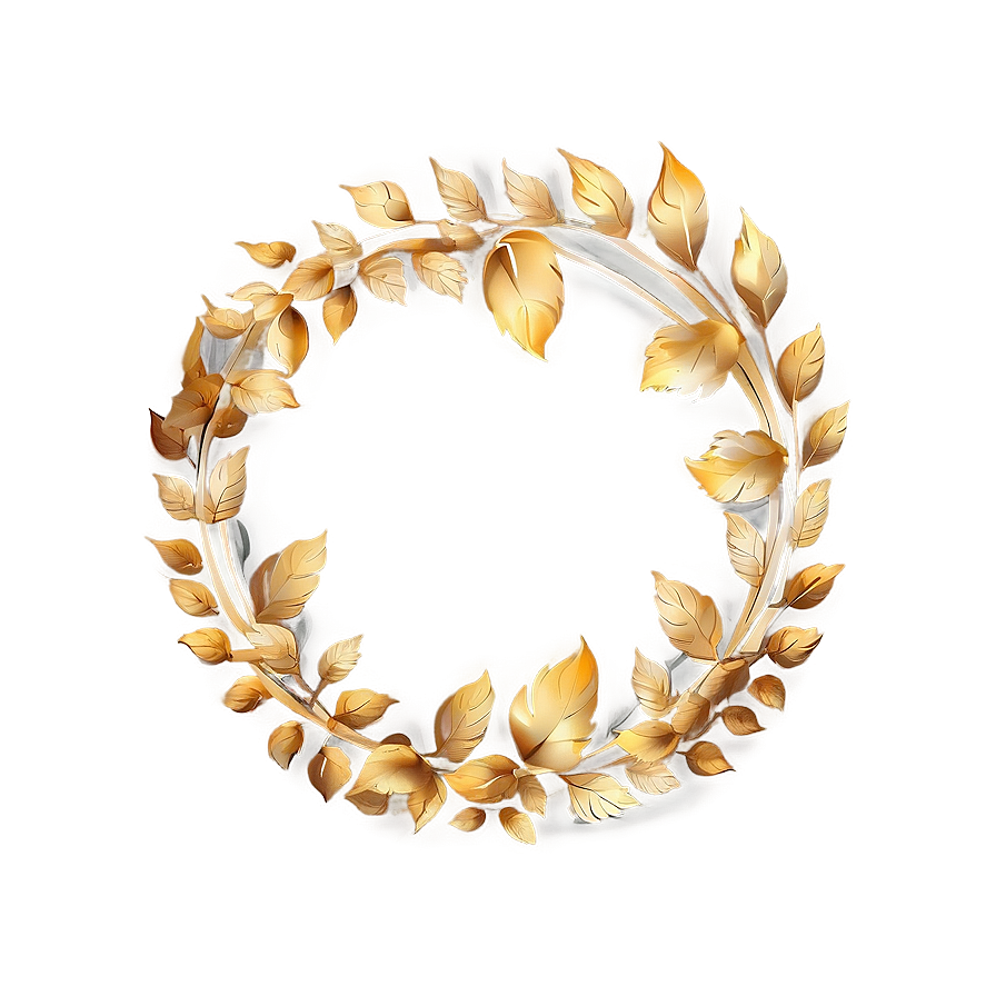 Gold Circle Frame With Leaves Png 22