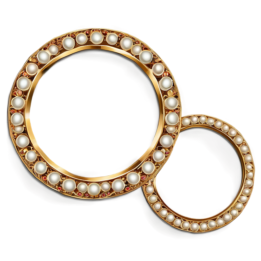 Gold Circle Frame With Pearls Png Npi