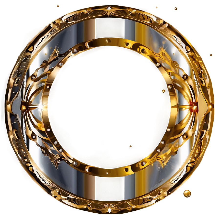 Gold Circle Frame With Stars Png Jpd10