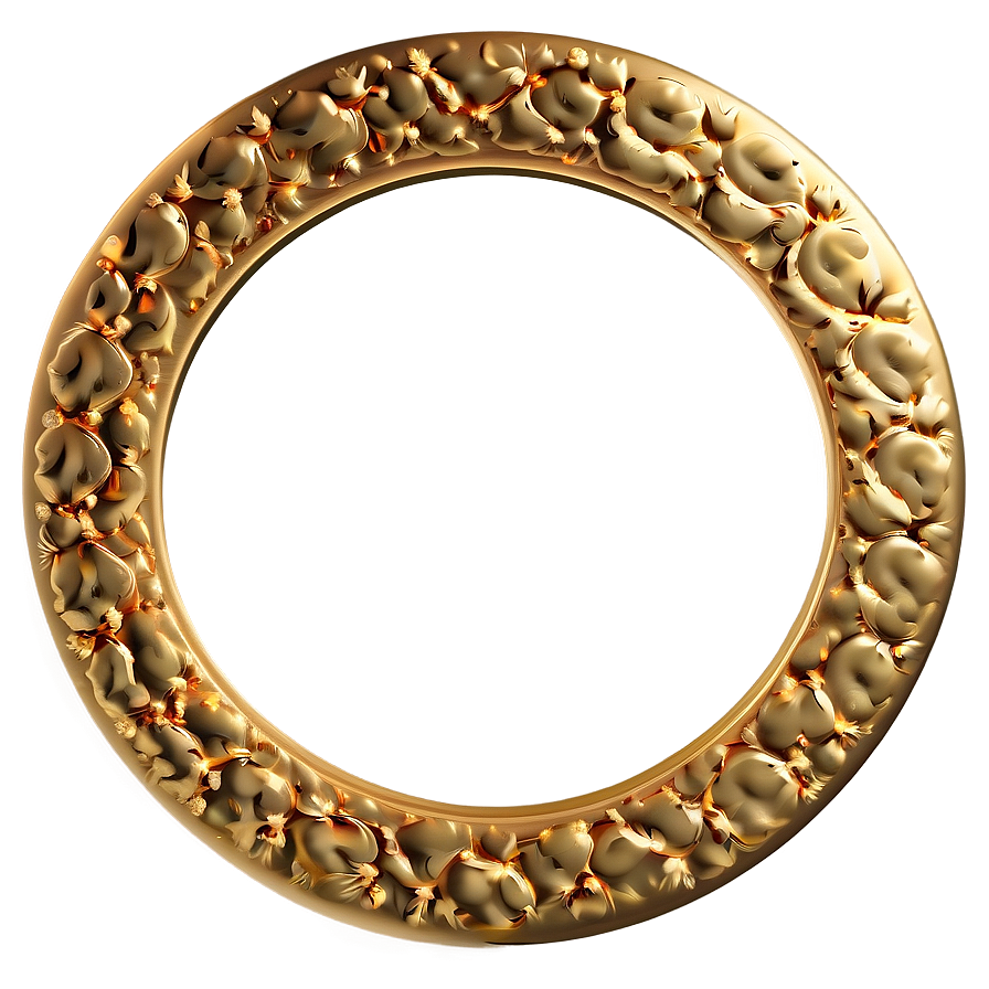 Gold Circle Photo Frame Png 06262024