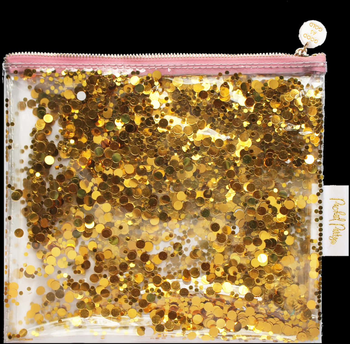 Gold Confetti Cosmetic Bag