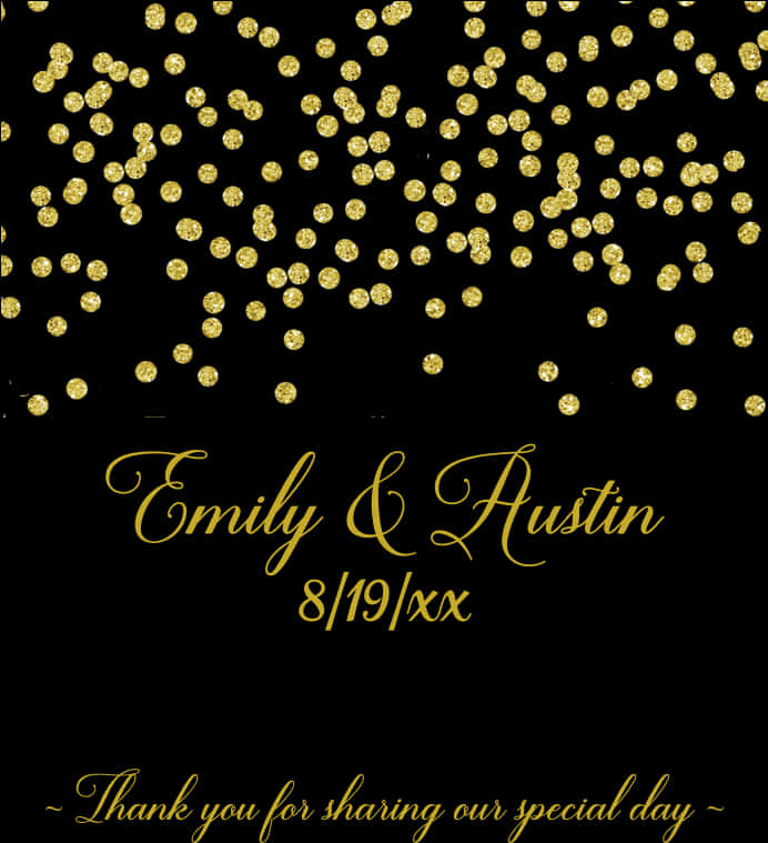 Gold Confetti Thank You Card Emily Austin