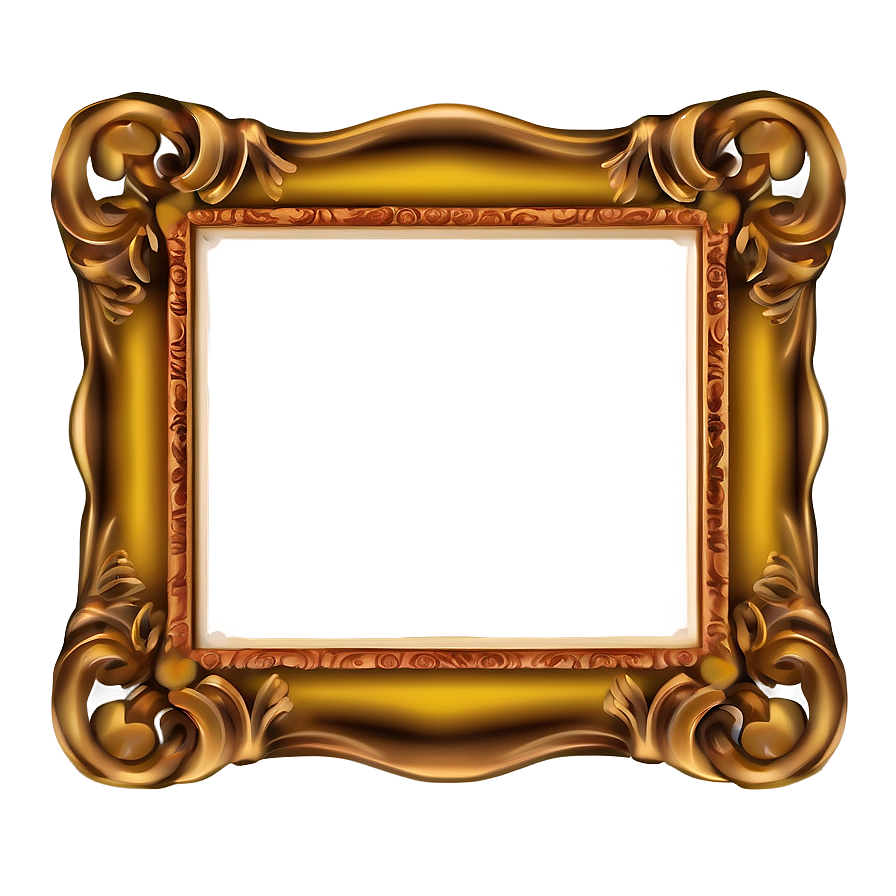 Gold Cute Frame Png 06262024