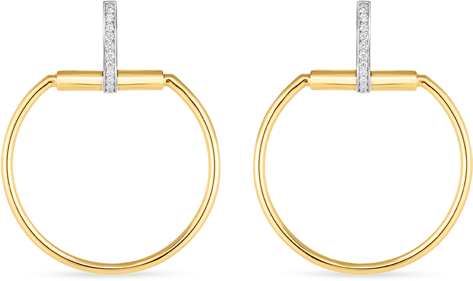 Gold Diamond Hoop Earrings