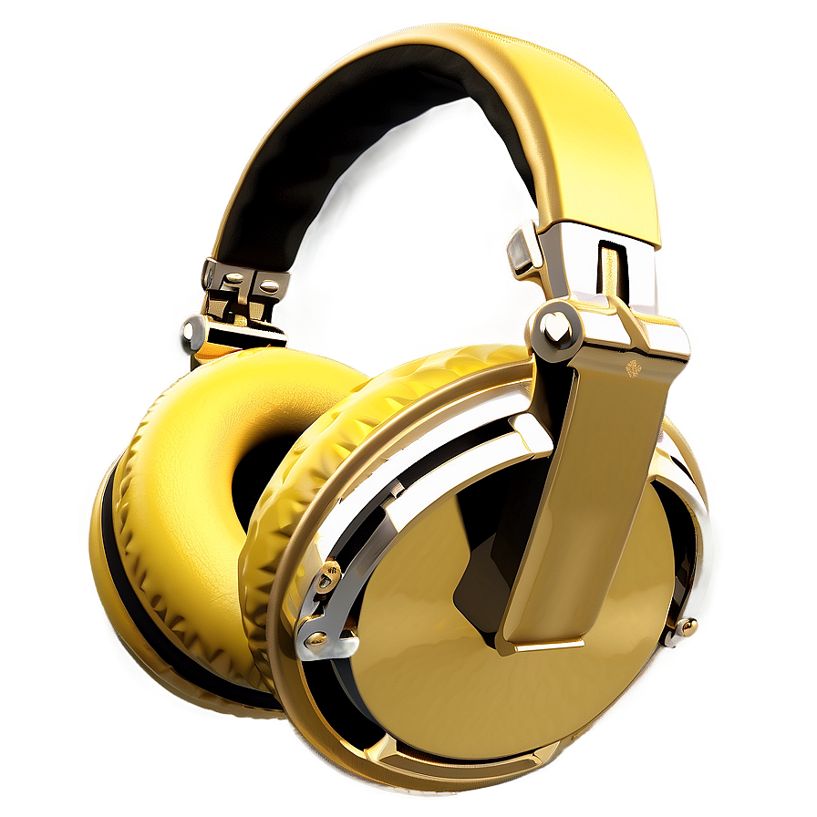 Gold Dj Headphones Png Xok35