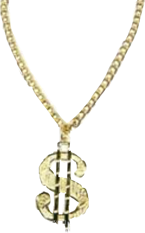 Gold Dollar Sign Pendant Necklace